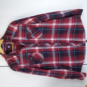 Rock n Republic  Mens Red Black Plaid Dress Shirt Button down Sz.XL